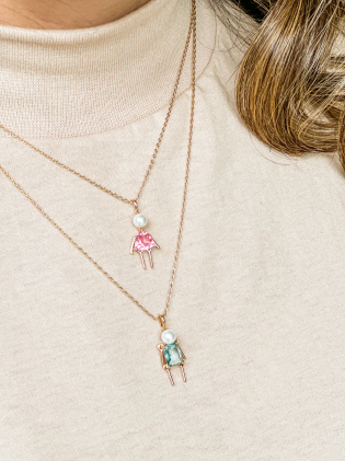 Pingente Dourado Filho Cristal 