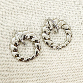  Brinco Rodinado Argola Entrelaçada 