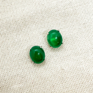 Brinco Rodinado Esmeralda Oval 