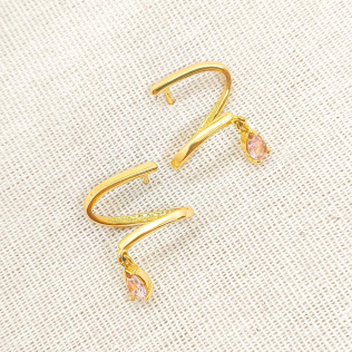 Brinco Torcido com Gota Rosa Chá 