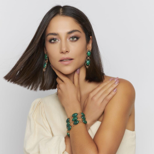 Brinco pêndulo de Malaquita