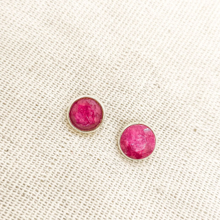 Brinco Pedra Turmalina Rosa