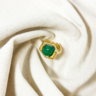 Anel Ágata verde