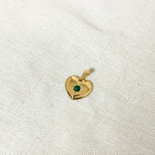 Pingente coração com Malaquita