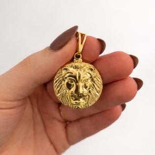 Pingente Dourado Leão 