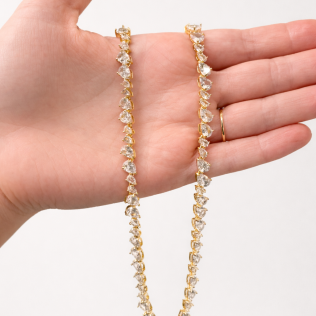 Riviera Dourada Com Cristais de Gota 