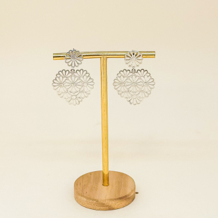 Brinco prata  Margaridas