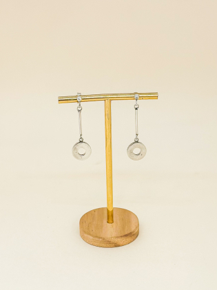 Brinco Prata com Pingente Vazado 