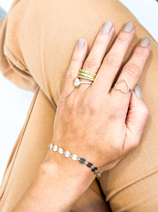 Pulseira Malha Chapinhas Esféricas
