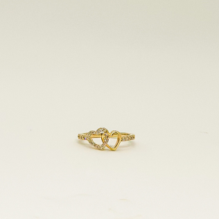 Anel Dourado Duplo Amor