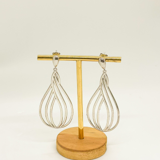 Brinco prata maxi gota pendente
