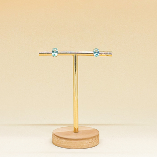 Brinco prata  cristal acqua